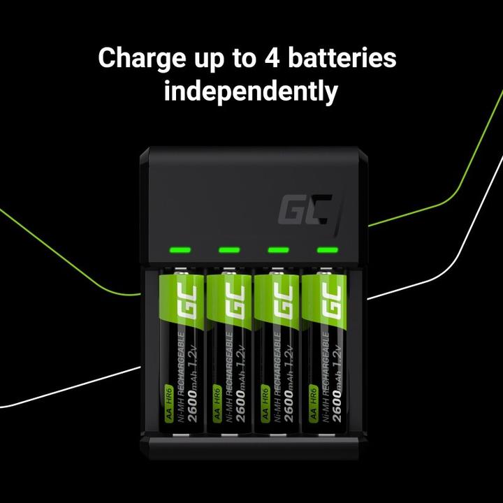 Actual product image GreenCell VitalCharger Set with 4x AAA HR03 - 800mAh Batteries (4 pcs., AAA, 800 mAh, Battery + charger)