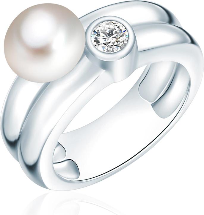 Valero Pearls Damen Sterling Silber Zirkonia Süsswasser-Zuchtperle silber - 2218