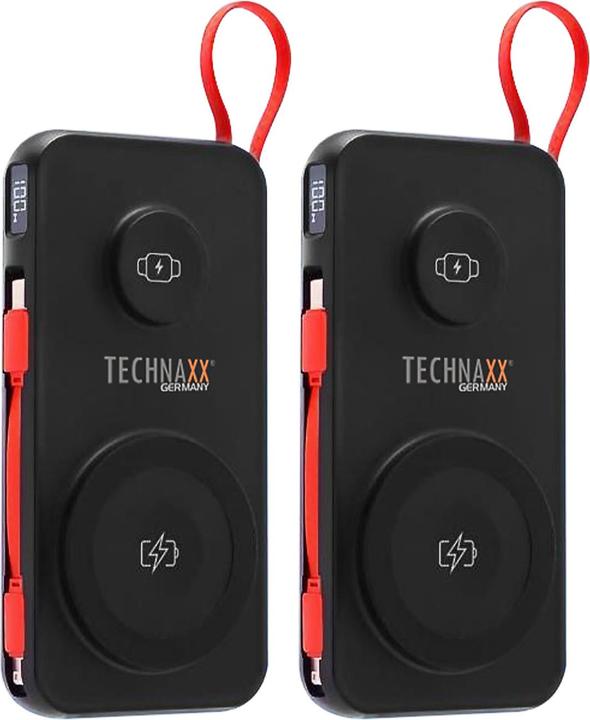 Immagine prodotto Technaxx 2er-Set 3in1 Wireless Powerbank 10000mAh, MagSafe-komp. (10000 mAh, 22.50 W)