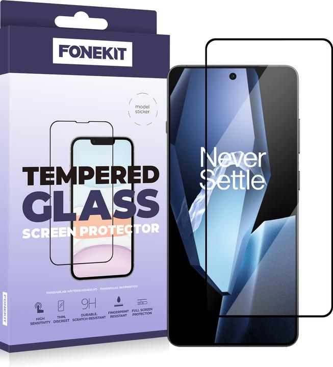 Actual product image FoneKit Full Cover Tempered Glass, OnePlus 13R, black (1 Piece, OnePlus 13R)