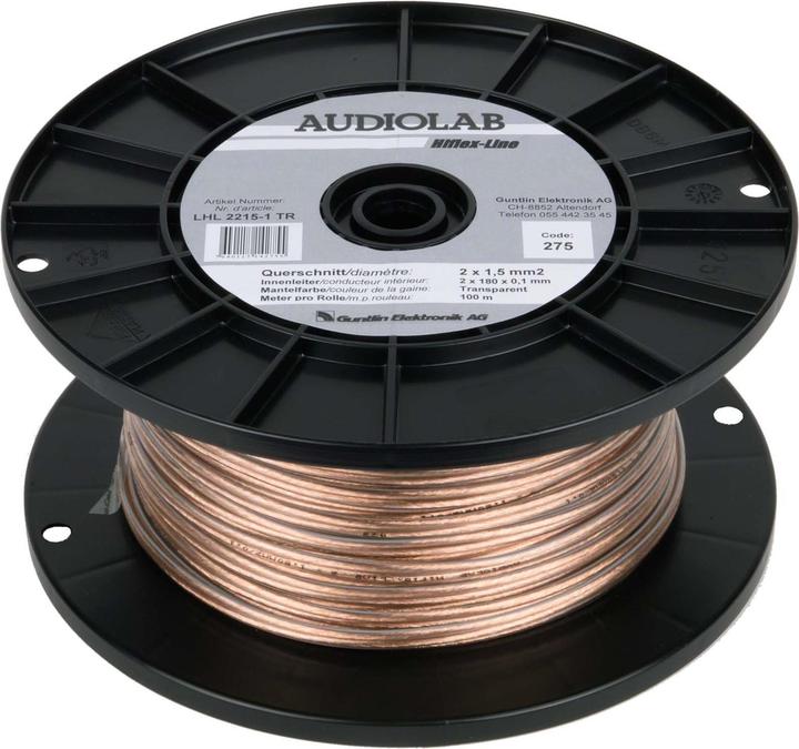 Produktbild Audiolab Hiflex-LS-Kabel, transparent, 2x1.5mm2, 200m (200 m, 1.50 mm²)