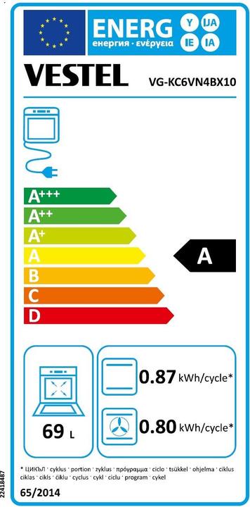 Etichetta energetica Vestel VG-KC6VN4BX10