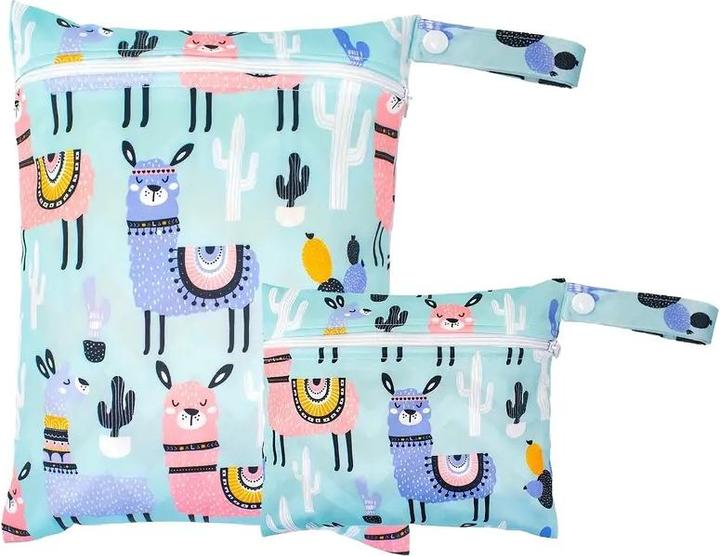 ASMI 2 Stück Wetbag Windeltasche Set 19x25cm + 17x15cm