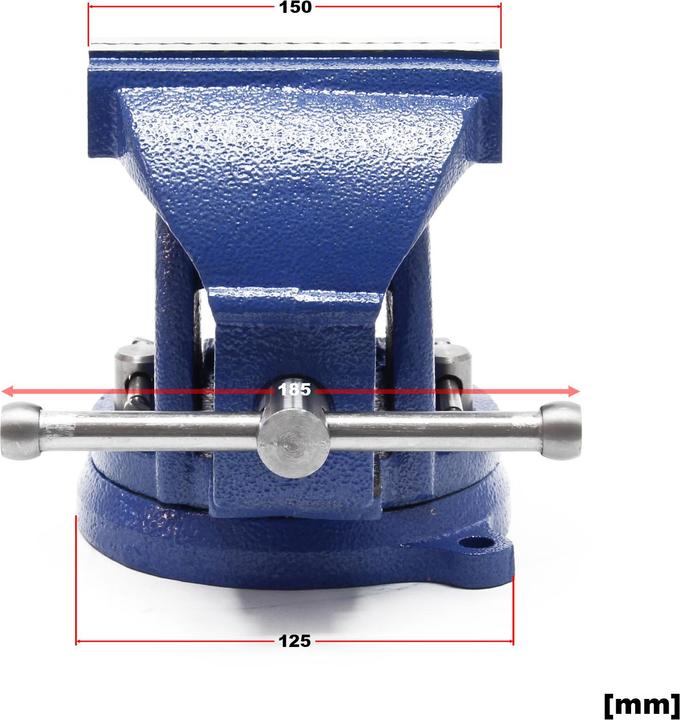 Actual product image Wiltec Heavy Duty Vice with Anvil and Clamping Jaws 150 mm Workbench Tool Workshop Clamp Material Fixing