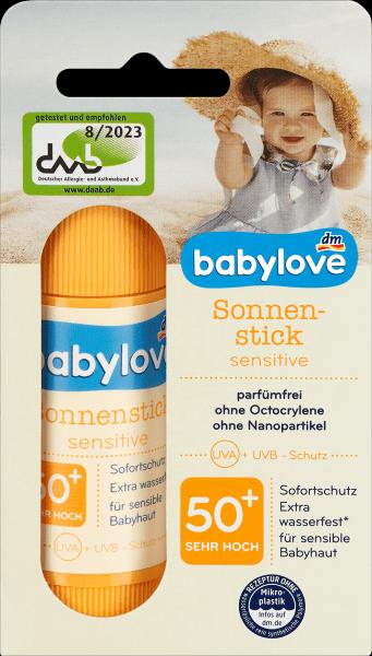 Immagine prodotto dm babylove Stick solare Sensitive SPF 50+ (Stick solare, SPF 50+, 20 g)
