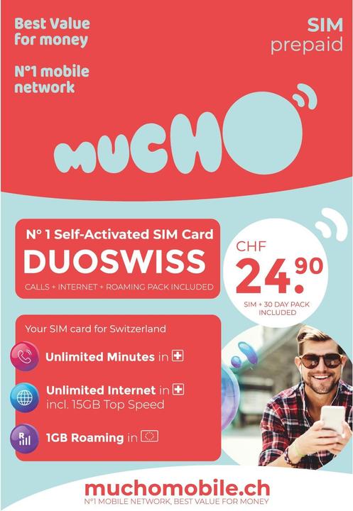 Immagine prodotto BeeOne Scheda SIM MUCHO Mobile Pack DUOSWISS