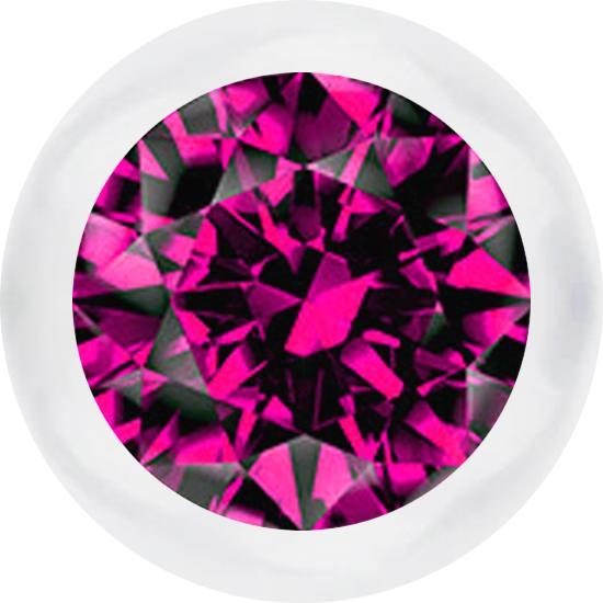 Produktbild Star Piercing Micro Kugel transparent mit Kristall fuchsia (ohne Messing, Bioflex)
