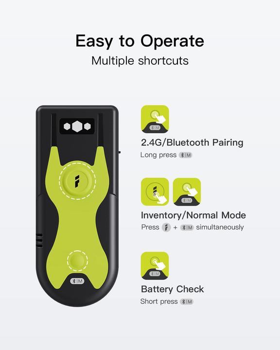 Actual product image Inateck Barcodescanner 42 green (BCST-42 green) (2D barcodes, 1D barcodes)