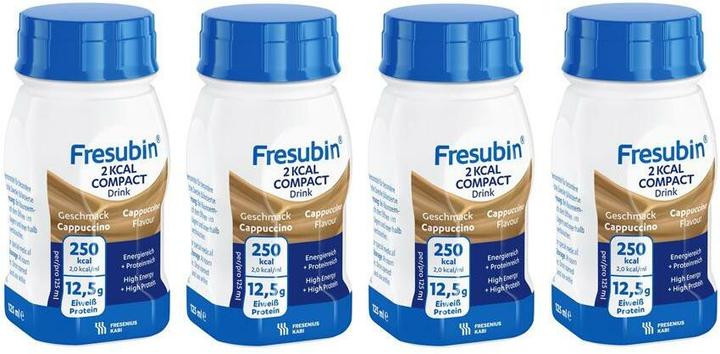 Image du produit Fresubin 2 kcal Drink Compact Cappuccino, 4x 125 ml (4 pièce(s), Liquide, 635 g)