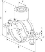 Actual product image Fischer 500719, Pipe clamp, Steel, 48 - 56 mm, 3.81 cm (1.5"), Zinc steel, 1 kN
