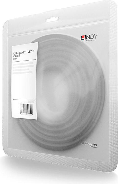 Actual product image Lindy 2m Cat.6 S/FTP TPE Network Cable, Grey RJ45-M/M, 500MHz, Copper, 28AWG (S/FTP, CAT6a, 2 m)