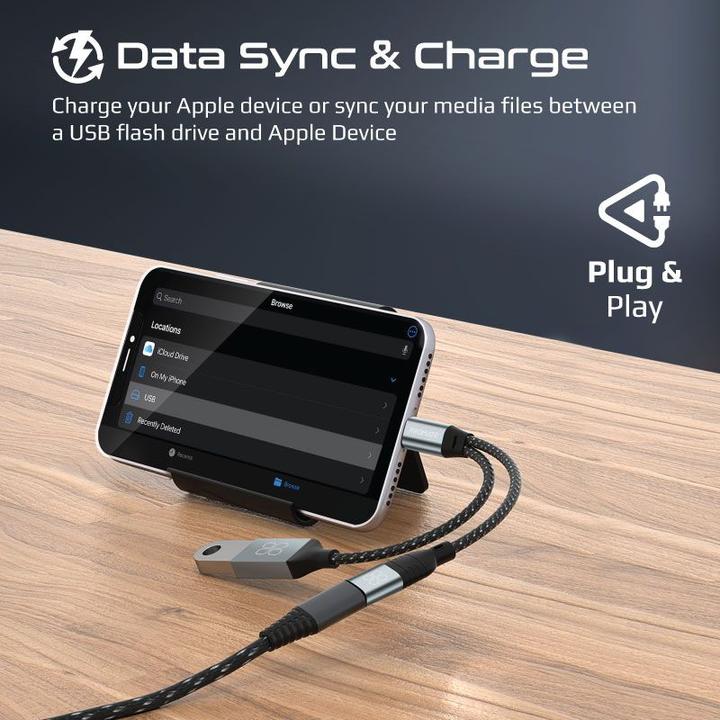 Immagine prodotto ProMate Adattatore multimediale OTGLink-i OTG Apple (Lightning, USB tipo C)