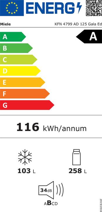 Energy Label Miele KFN 4799 AD 125 Gala Ed (361 l)