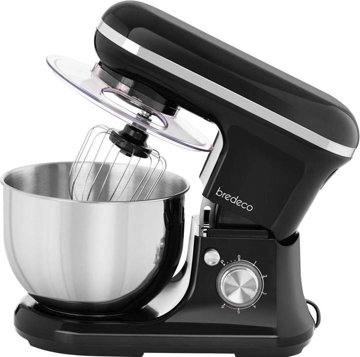 Produktbild Bredeco Küchenmaschine Knetmaschine Teigmaschine Rührmaschine 1.200 W 5 L schwarz NEU