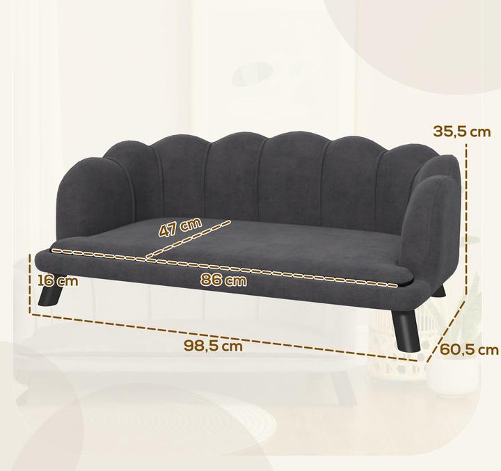Produktbild PawHut Hundesofa mit Rückenlehne (Hund)
