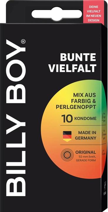 Billyboy BILLY BOY Kondome Bunte Vielfalt 52mm Mix aus farbig und perlgenoppt 10 Stück - 10er Pack (10 Stk.)
