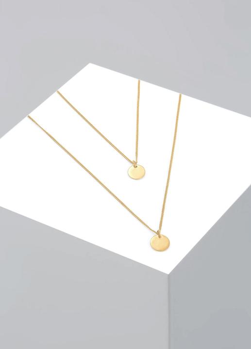 Immagine prodotto Elli 2-lagige Basic-Lette mit Kreis-Anhäger (Argento, 45 cm)