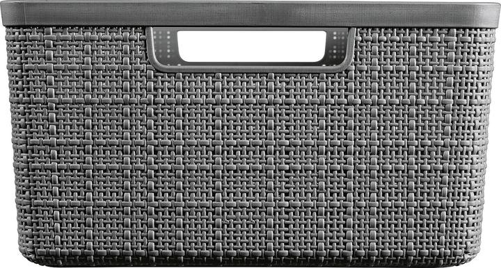 Actual product image Curver Juliet jute basket made of 100% recycled plastic, rectangular, 12 l, dark grey, M (12 l)