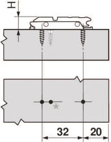 Immagine prodotto Blum Piastre di montaggio lineare CLIP Montaggio ad angolo