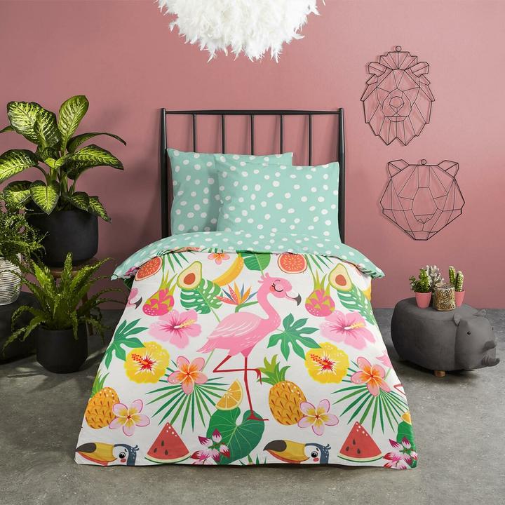 Produktbild Traumschlaf Flamingo (Bettwäsche Set, 40 x 60 cm, 100 x 135 cm)