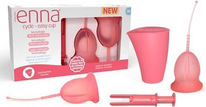 Actual product image Cycle Easy Menstrual Cup Size M with Mounting Cups, Applicator, Sterilizer, and Transport Box (M)