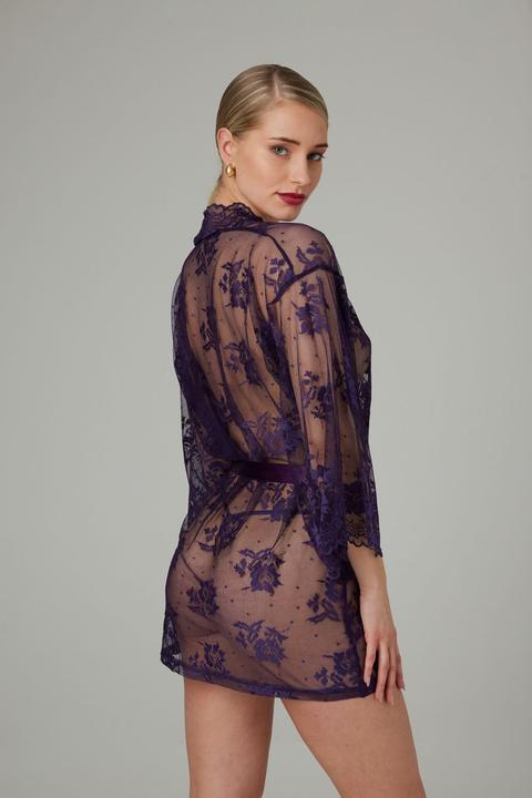 Productafbeelding Christine Le Duc Spitzen Kimono Graceful Lila (3XL)