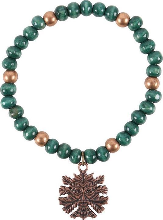 Immagine prodotto Something Different In Legno Uomo Verde Bracciale con Amuleto (100% materiale sintetico)
