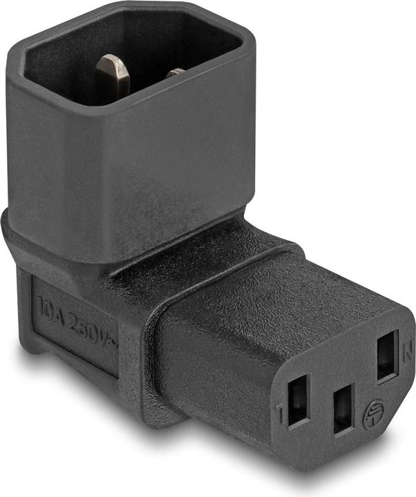 Delock Adattatore di rete IEC 60320 - da C14 a C13, spina/presa, 10 A, 90ï¿½ angolato (C14, C13)