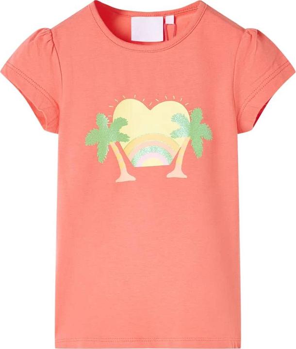 VidaXL Kinder-T-Shirt Korallenrosa 140,Material: 95 % Baumwolle. 5 (140)