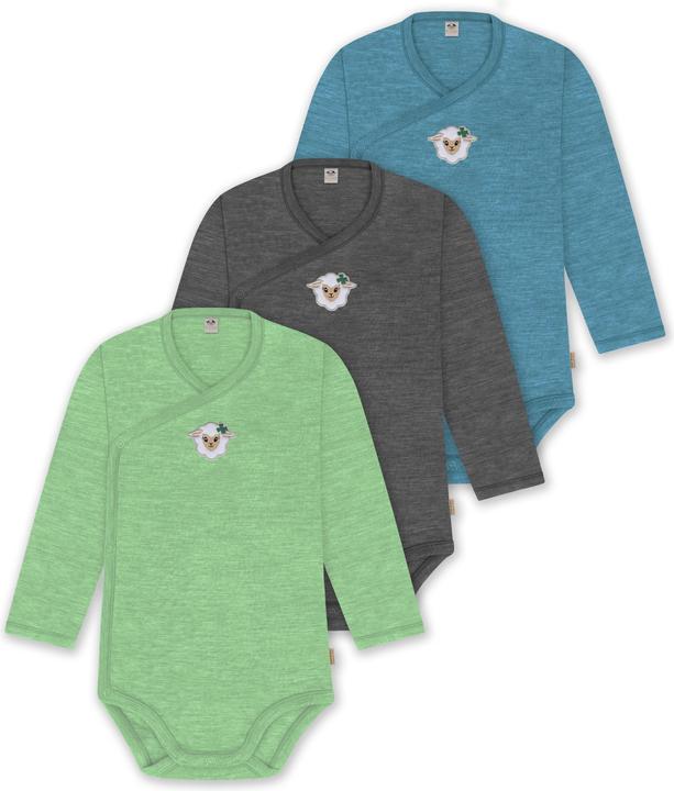 Image du produit Normani Lot de 3 body bébé emmailloté manches longues body Toddler en laine mérinos - 9357 (44)