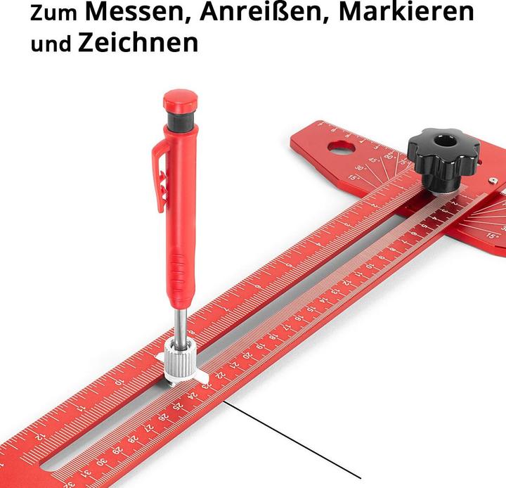Produktbild Stahlwerk Winkel-Anreisslineal aus Aluminium mit Anschlag und Markierungsstift
