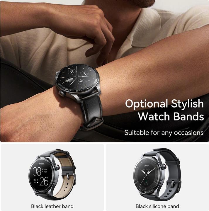 Actual product image Joyroom Classic Series JR-FC2 Pro Smart Watch (Answer/Make Call)-Space Grey (227 mm)
