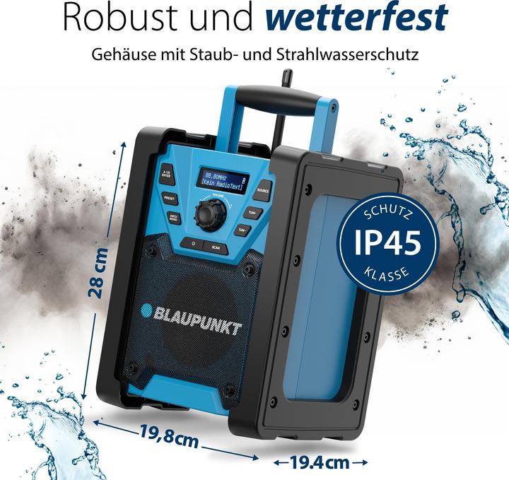 Actual product image Blaupunkt Construction site radio with DAB+ and rechargeable battery | BSR 300 (DAB+, VHF, Bluetooth)