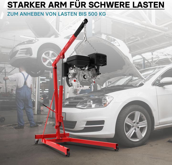 Actual product image Wiltec Workshop crane up to 500kg Motorised crane Gear crane Motorised jack Lifting crane Lazy crane