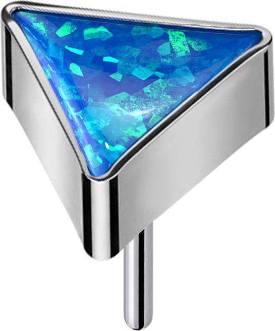 Star Piercing Threadless dreieck silber Opal blau (ohne Messing, Titan G23)