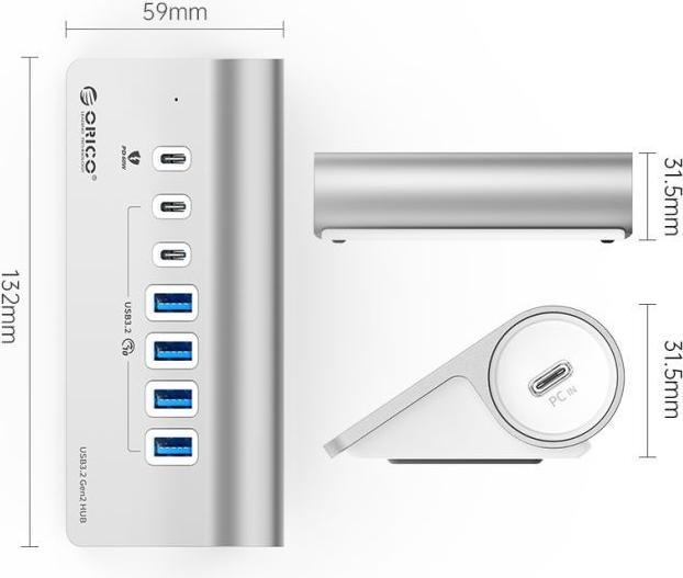 Produktbild Orico 7-Port Hub (USB-C, 7 Ports)