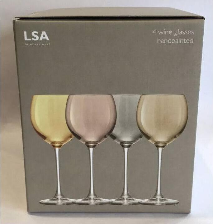 Actual product image LSA Set of 4 polka wine glass 400ml - metal assorted (40 cl, 4 Glasses, Wine glasses set)