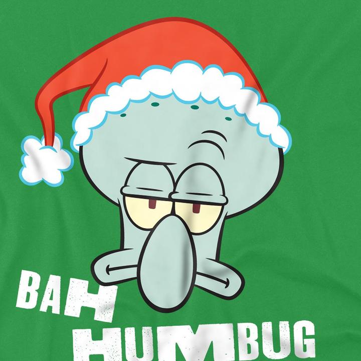 Immagine prodotto Spongebob Squarepants Bah Humbug Maglietta Natale Squidward Uomo (4XL)