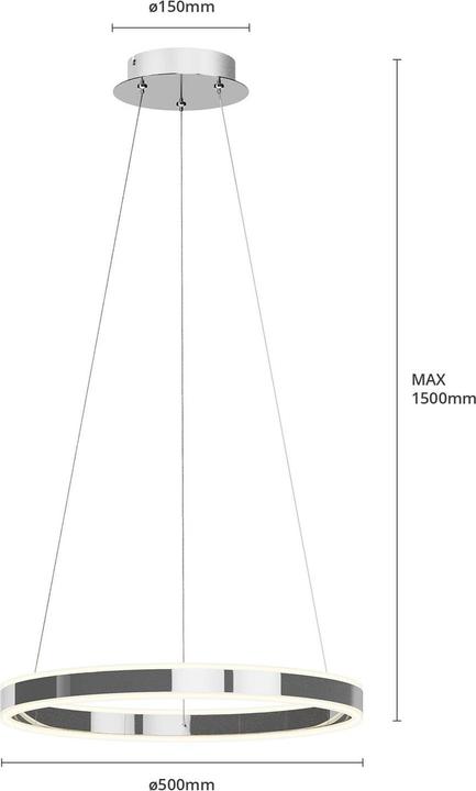 Immagine prodotto Lucande Lampada a sospensione Lyani Ø50 Cromo/Bianco (1800 lm)