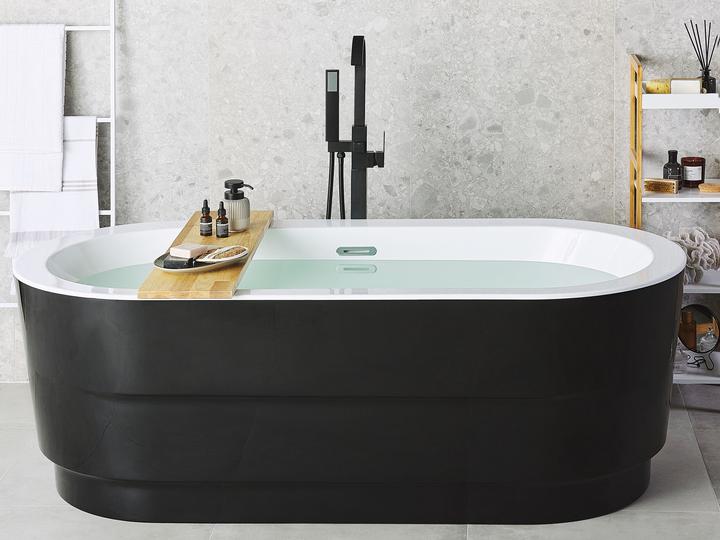 Actual product image Beliani Bathtub free-standing black oval 170 x 80 cm EMPRESA (214 l, 80 cm)