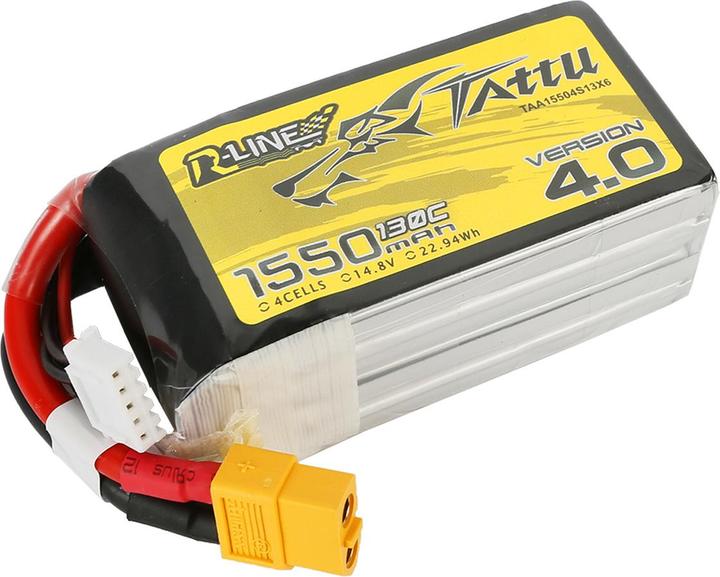 Immagine prodotto Tattu Accumulatore R-Line Versione 4.0 1550mAh 14.8V 130C 4S1P XT60 (14.80 V, 1550 mAh)