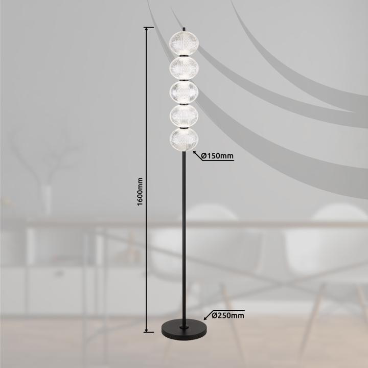 Immagine prodotto Globo Lampada Da Terra In Metallo Nero Opaco, 1xled