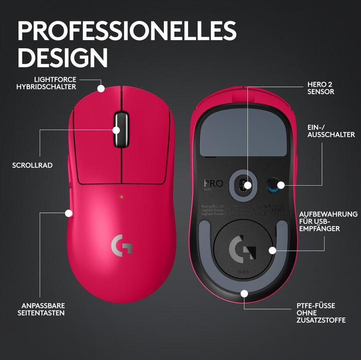 Produktbild Logitech G G Pro X Superlight 2 (Kabellos, Kabelgebunden)