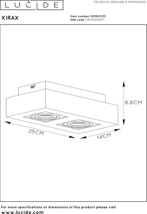 Image du produit Lucide Xirax (320 lm, GU10)