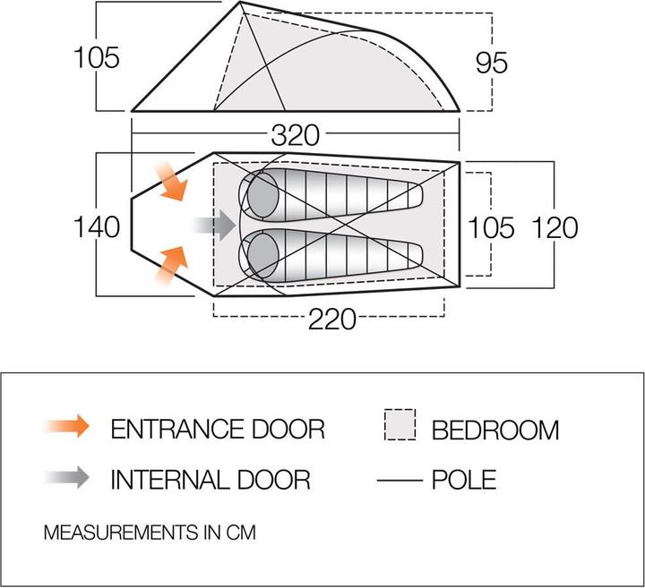 Produktbild Vango Helvellyn 200 Tent (Tunnelzelt, 2.80 kg, 2 Personen)
