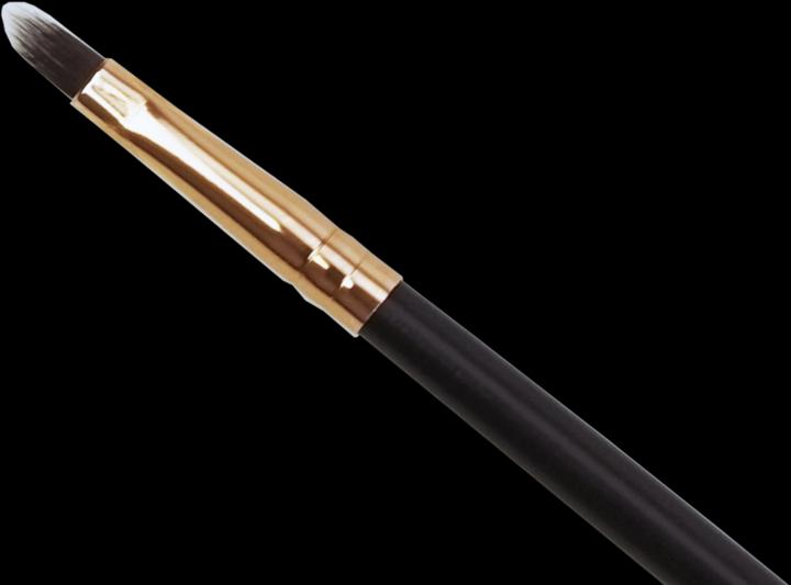 Actual product image Lip brush flat, pointed with copper-coloured ferrule, synthetic hair, brown handle (Lips)
