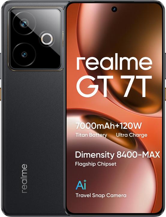 Produktbild realme GT 7T 5G Dual Sim 12GB RAM 512GB - Black (512 GB, IceSense Black, 6.80", Dual SIM, 50 Mpx, 5G)