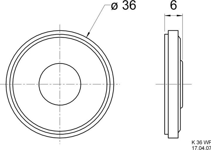 Produktbild Visaton Miniaturlautsprecher 1,4"/36mm 50Ohm 1W