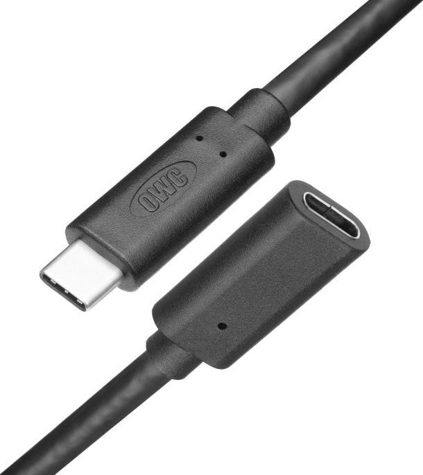 Actual product image OWC 0.5 Meter USB-C Extension Cable - Black Color USB 3.2 (10Gb/s) (0.50 m, USB 3.2, 100 W)