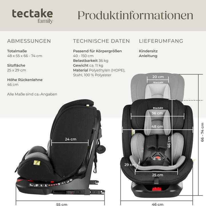Immagine prodotto tectake Linus i-Size (Reboarder, ECE R129/i-Size Standard)